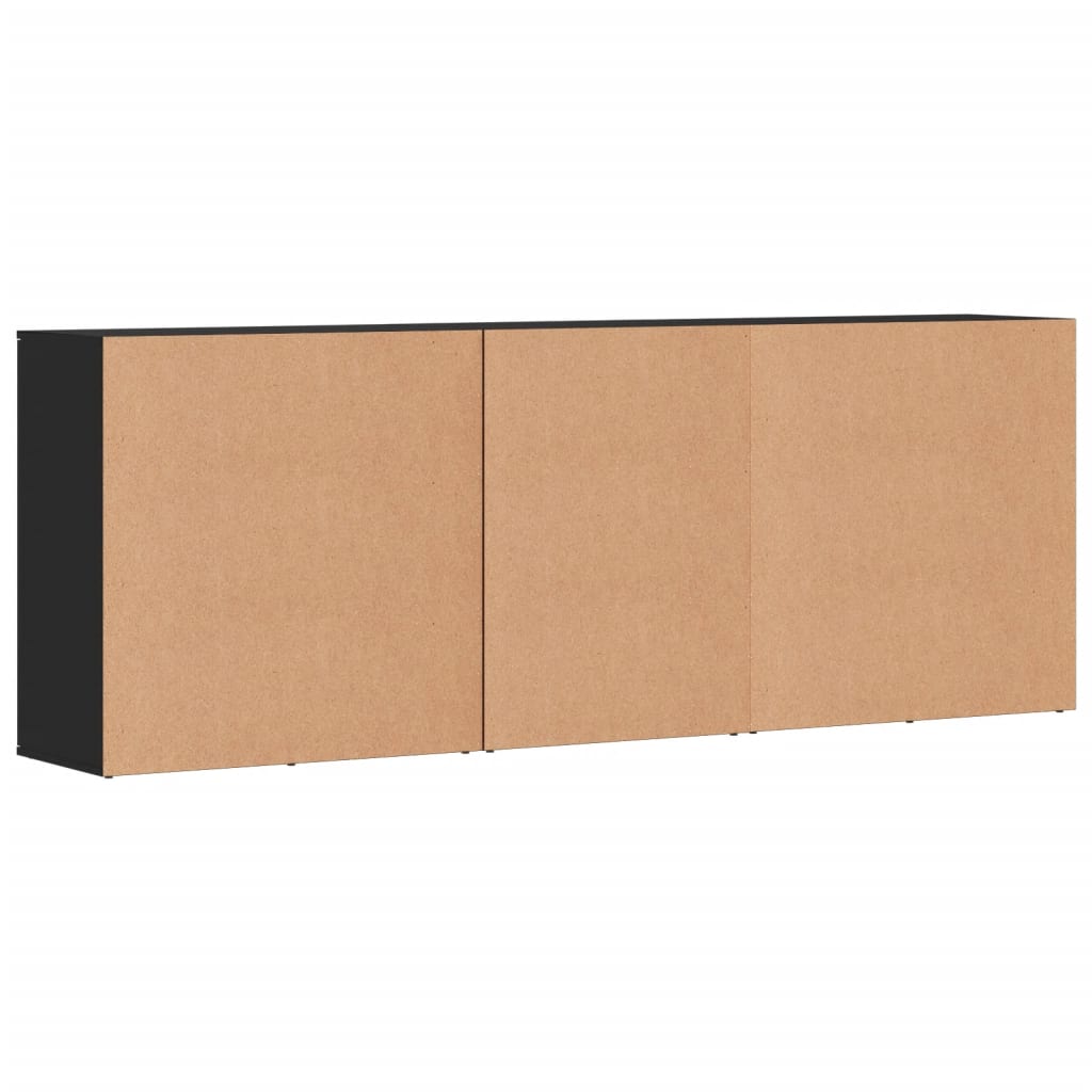 Příborníky 3 Ks Černé Kompozitní Dřevo