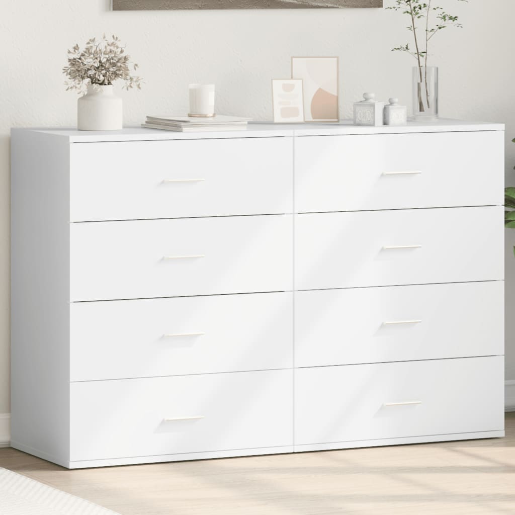 Příborníky 2 Ks Bílé 60 X 39 X 80 Cm Kompozitní Dřevo