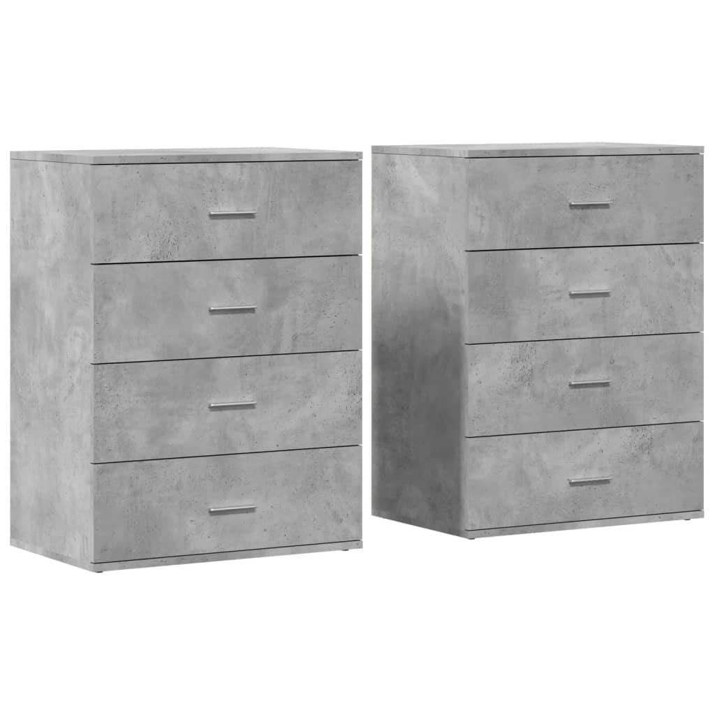 Příborníky 2 Ks Betonově Šedé 60 X 39 X 80 Cm Kompozitní Dřevo