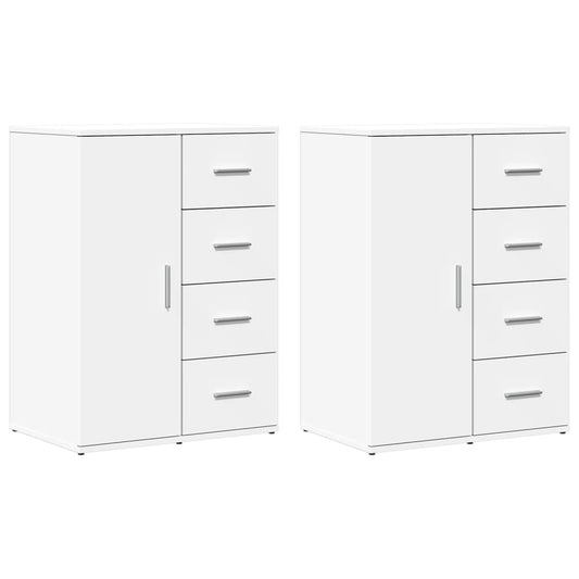 Příborníky 2 Ks Bílé 59 X 39 X 80 Cm Kompozitní Dřevo