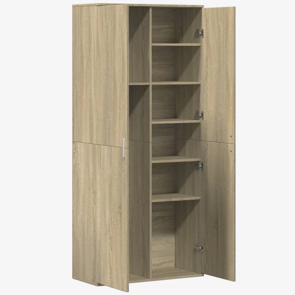 Skříň Highboard 80 X 35 X 180 Cm Kompozitní Dřevo