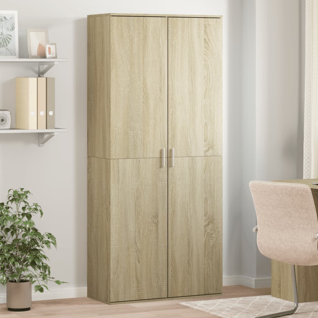 Skříň Highboard 80 X 35 X 180 Cm Kompozitní Dřevo
