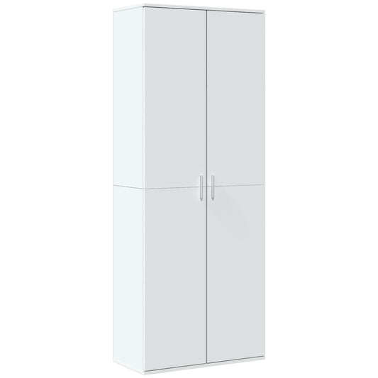 Skříň Highboard Bílá 70 X 35 X 180 Cm Kompozitní Dřevo