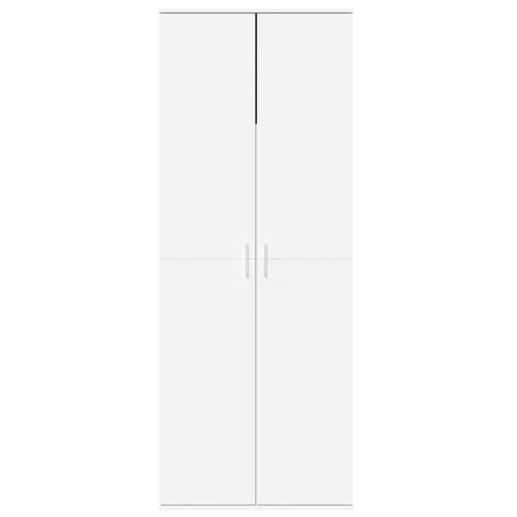 Skříň Highboard Bílá 70 X 35 X 180 Cm Kompozitní Dřevo