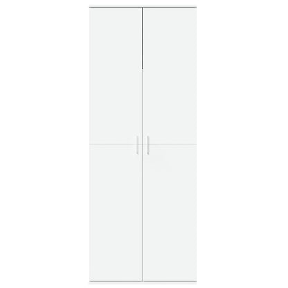 Skříň Highboard Bílá 70 X 35 X 180 Cm Kompozitní Dřevo