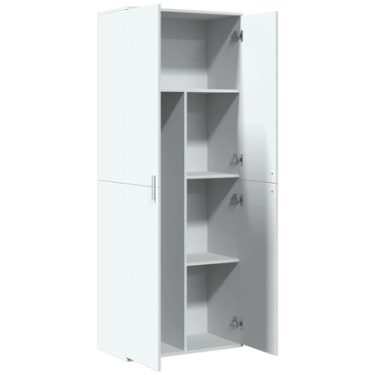 Skříň Highboard Bílá 70 X 35 X 180 Cm Kompozitní Dřevo