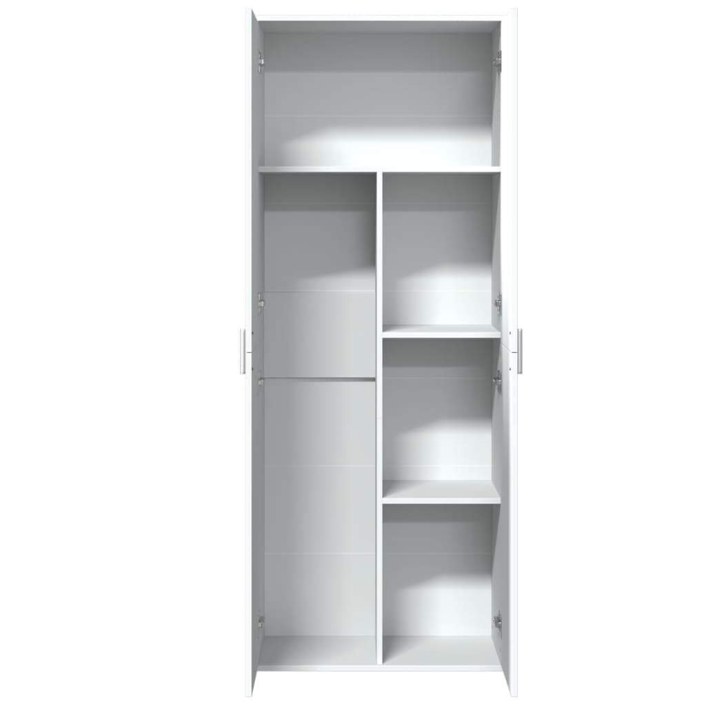 Skříň Highboard Bílá 70 X 35 X 180 Cm Kompozitní Dřevo