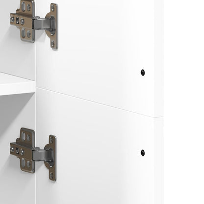 Skříň Highboard Bílá 70 X 35 X 180 Cm Kompozitní Dřevo