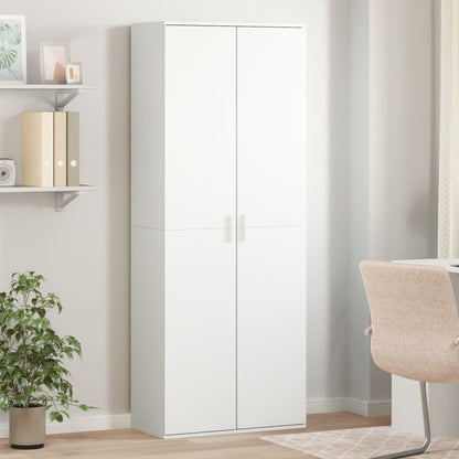 Skříň Highboard Bílá 70 X 35 X 180 Cm Kompozitní Dřevo