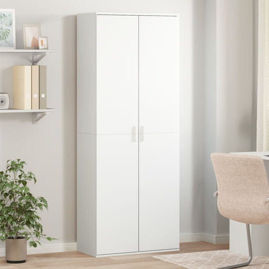Skříň Highboard Bílá 70 X 35 X 180 Cm Kompozitní Dřevo