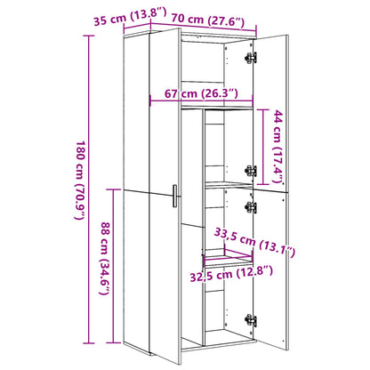 Skříň Highboard Betonově Šedá 70 X 35 X 180 Cm Kompozitní Dřevo