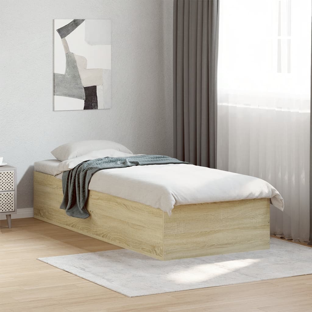 Rám Postele Bez Matrace Dub Sonoma 75 X 190 Cm Kompozitní Dřevo
