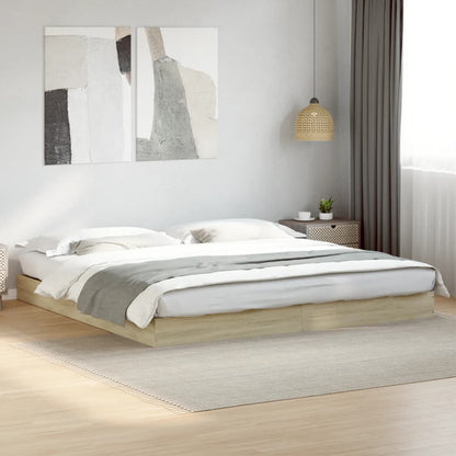 Rám Postele Bez Matrace Dub Sonoma 180X200Cm Kompozitní Dřevo
