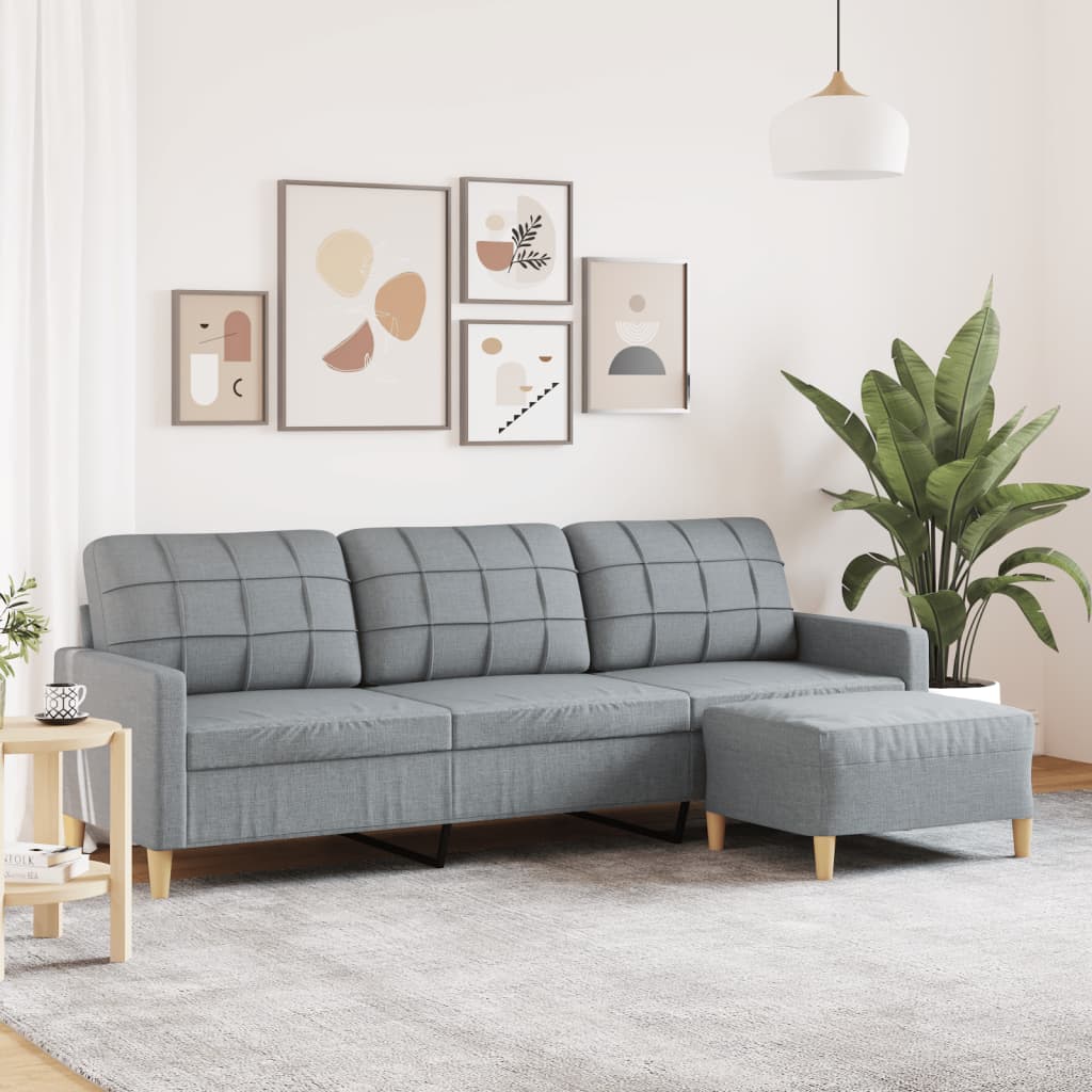 3Místná Pohovka S Podnožkou 180 Cm Textil