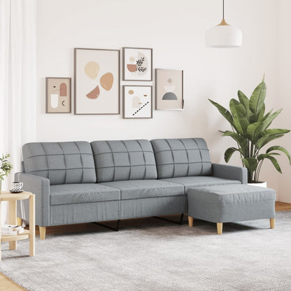 3Místná Pohovka S Podnožkou 180 Cm Textil