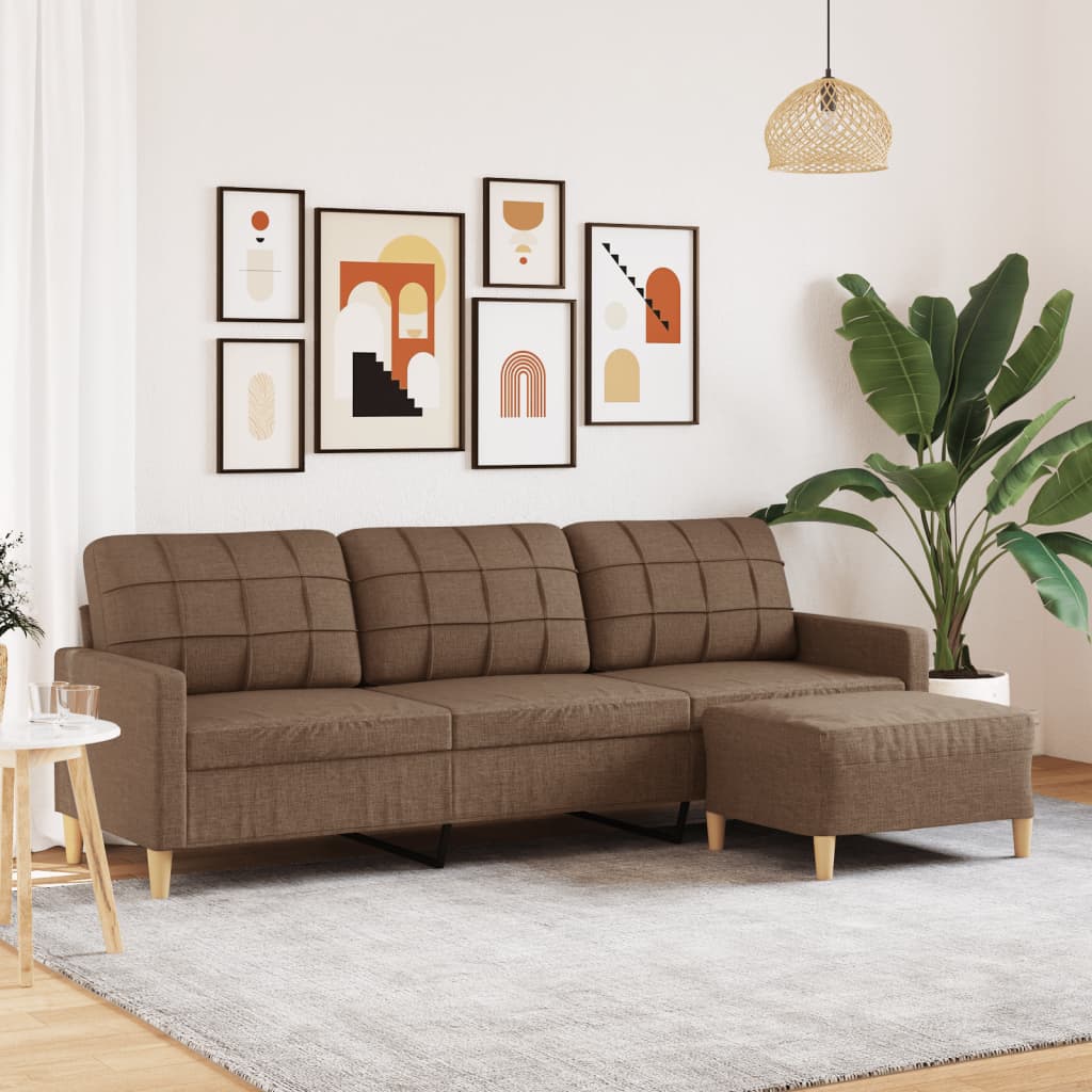 3Místná Pohovka S Podnožkou 180 Cm Textil