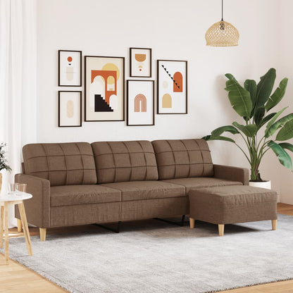 3Místná Pohovka S Podnožkou 180 Cm Textil