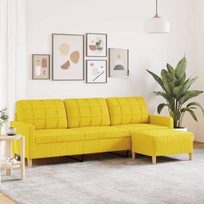 3Místná Pohovka S Podnožkou 180 Cm Textil