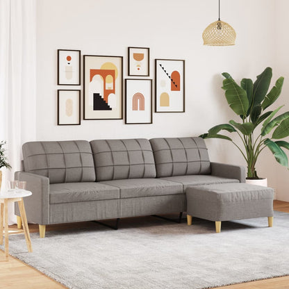 3Místná Pohovka S Podnožkou 180 Cm Textil