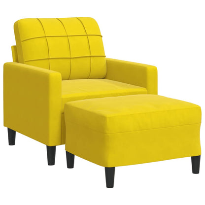 Křeslo S Podnožkou Žluté 60 Cm Samet