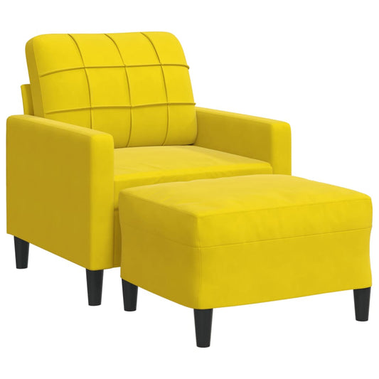 Křeslo S Podnožkou Žluté 60 Cm Samet