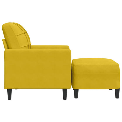 Křeslo S Podnožkou Žluté 60 Cm Samet