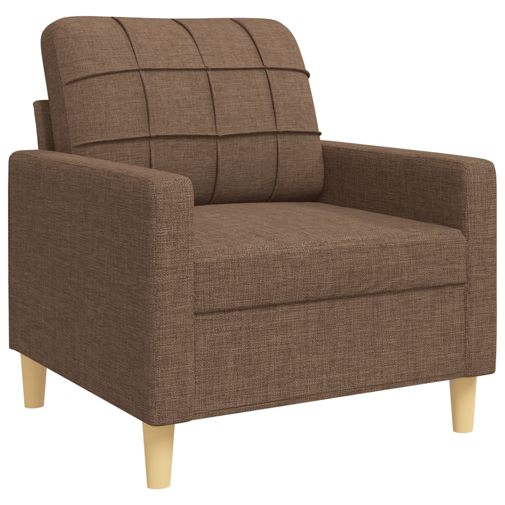 3Dílná Sedací Souprava Hnědá Textil