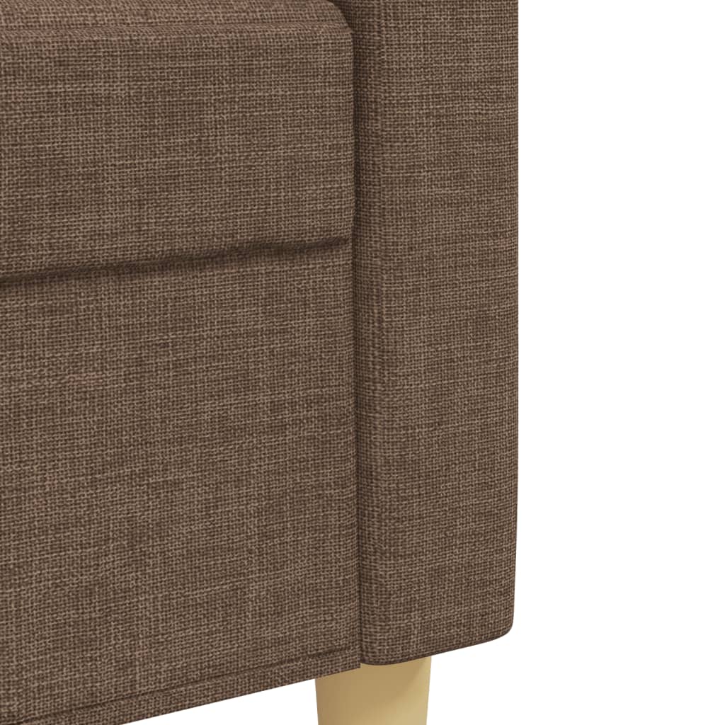 3Dílná Sedací Souprava Hnědá Textil