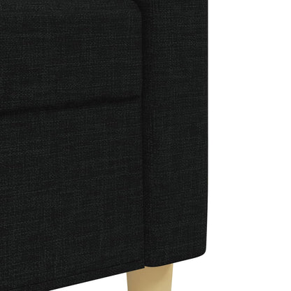 3Dílná Sedací Souprava Černá Textil