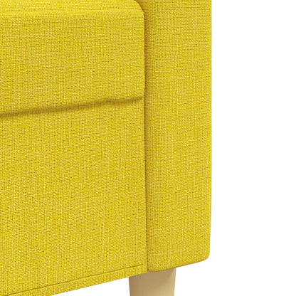 3Dílná Sedací Souprava Světle Žlutá Textil