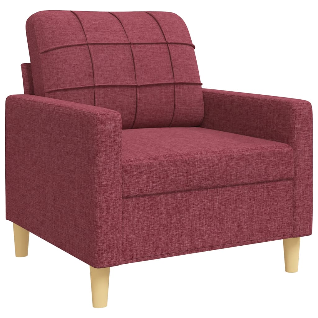 3Dílná Sedací Souprava Vínová Textil