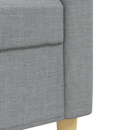 4Dílná Sedací Souprava S Podnožkou Světle Šedá Textil