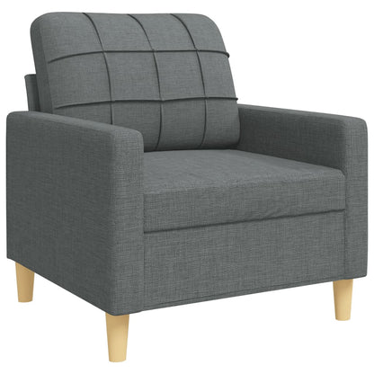 4Dílná Sedací Souprava S Podnožkou Tmavě Šedá Textil