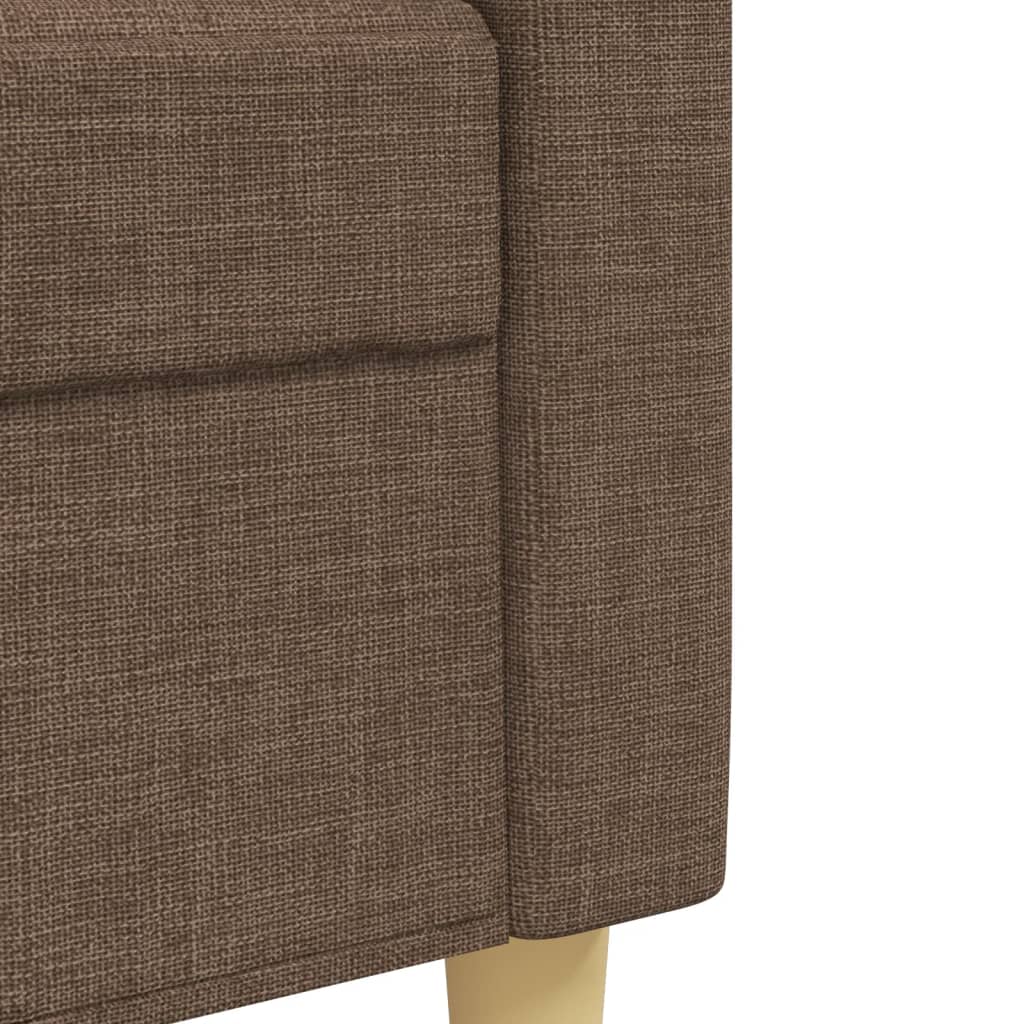 4Dílná Sedací Souprava S Podnožkou Hnědá Textil
