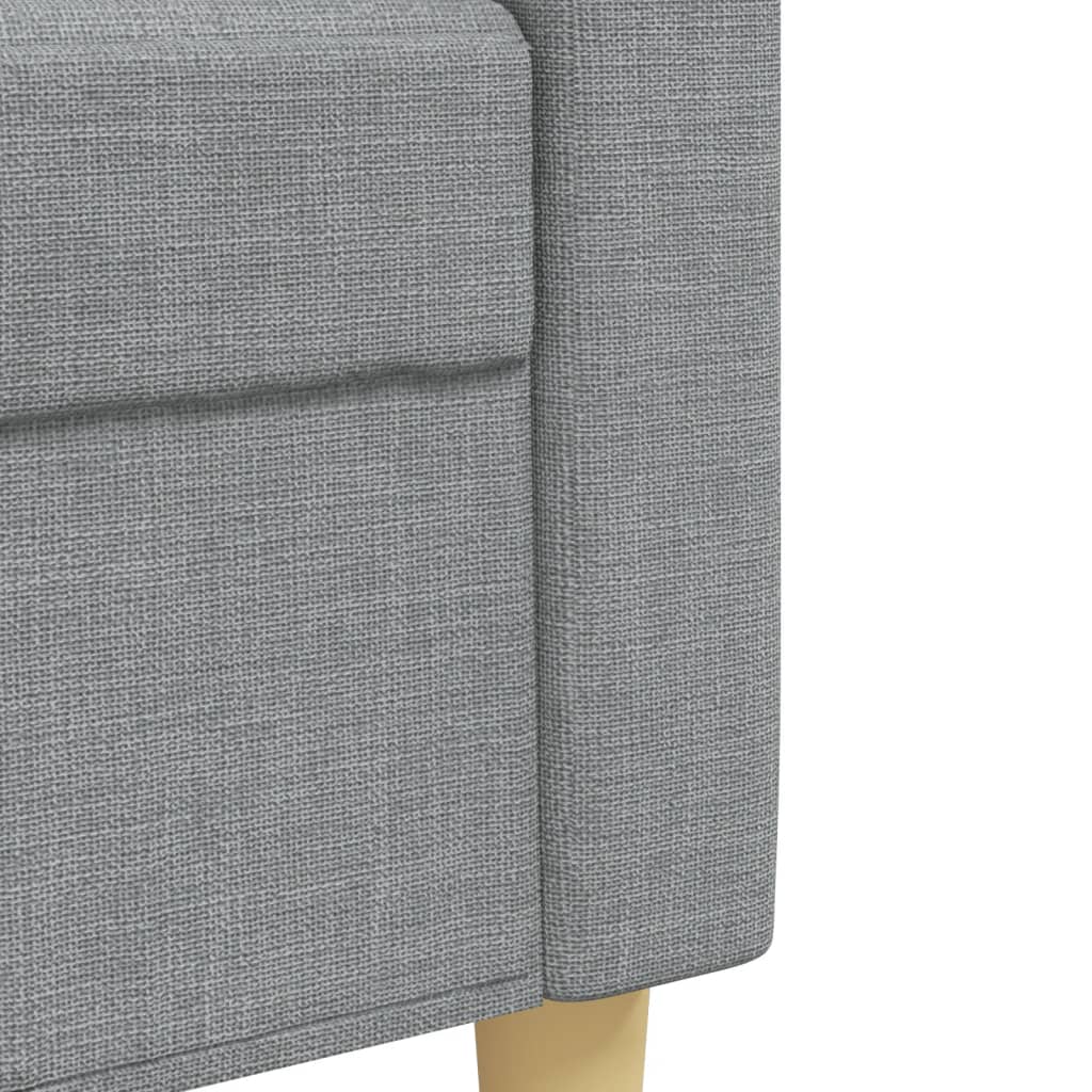 3Dílná Sedací Souprava S Polštáři Světle Šedá Textil