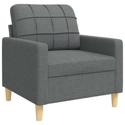 3Dílná Sedací Souprava S Polštáři Tmavě Šedá Textil