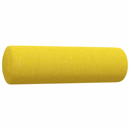3Dílná Sedací Souprava S Polštáři Světle Žlutá Textil