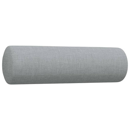 4Dílná Sedací Souprava S Podnožkou A Polštáři Šedá Textil