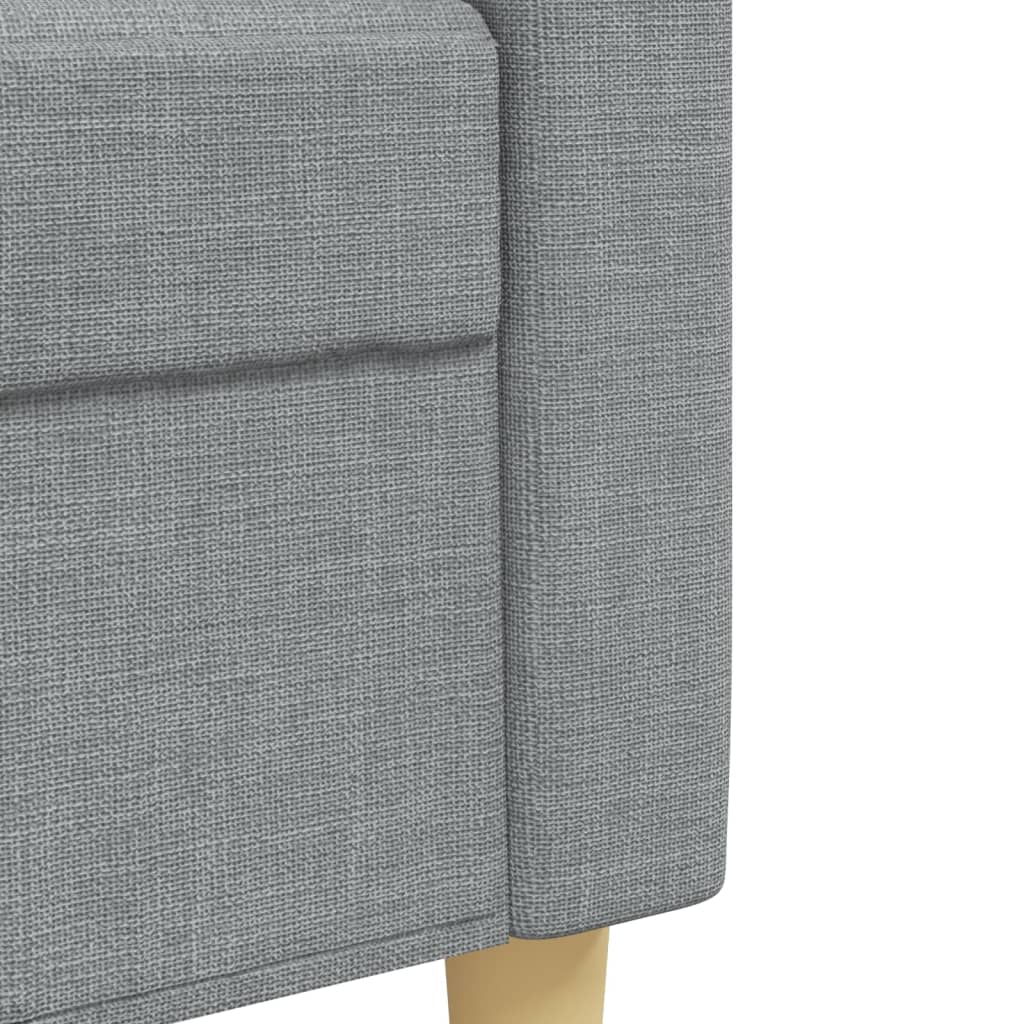 4Dílná Sedací Souprava S Podnožkou A Polštáři Šedá Textil