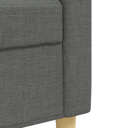 4Dílná Sedací Souprava S Podnožkou A Polštáři Tmavě Šedá Textil
