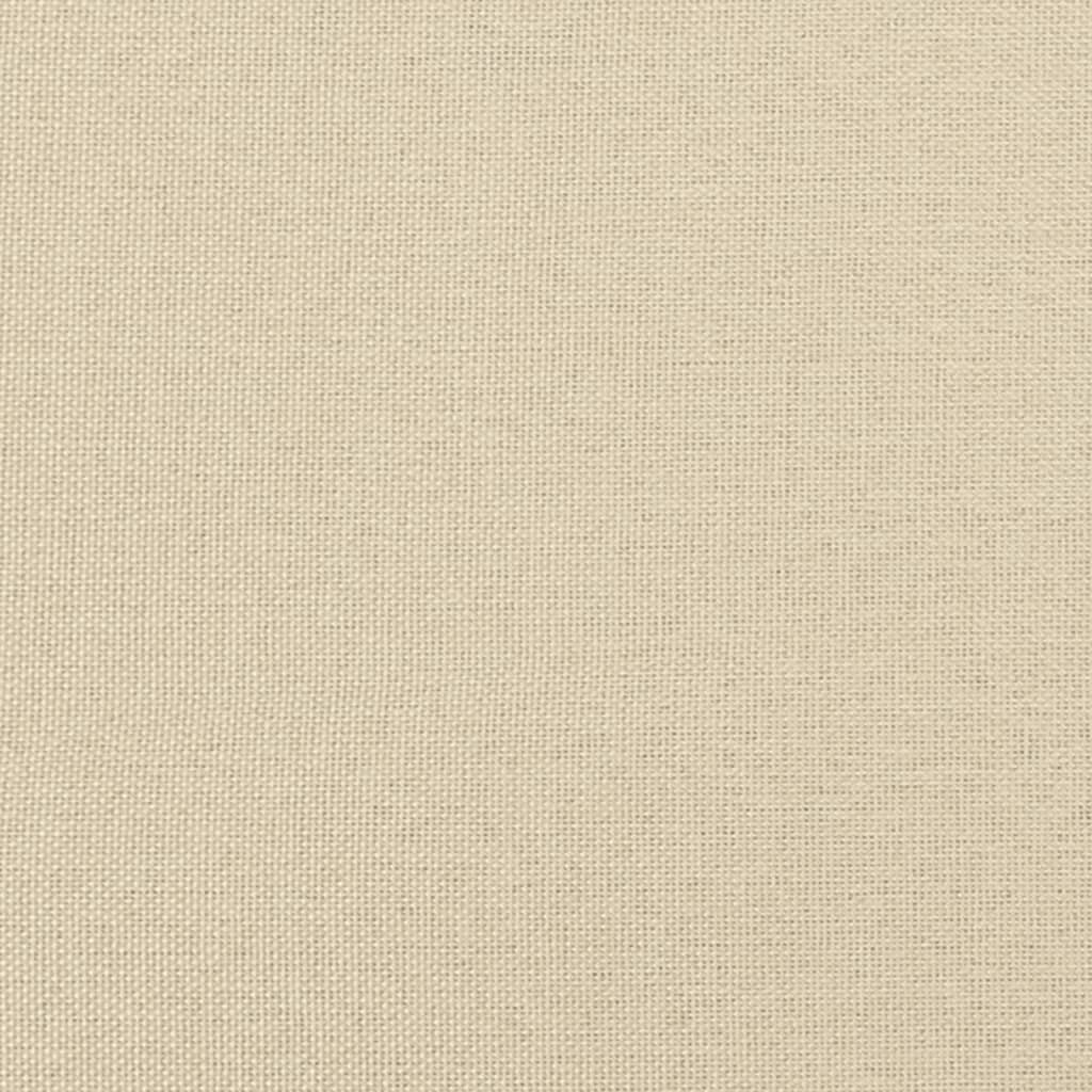 4Dílná Sedací Souprava S Podnožkou A Polštáři Krémová Textil