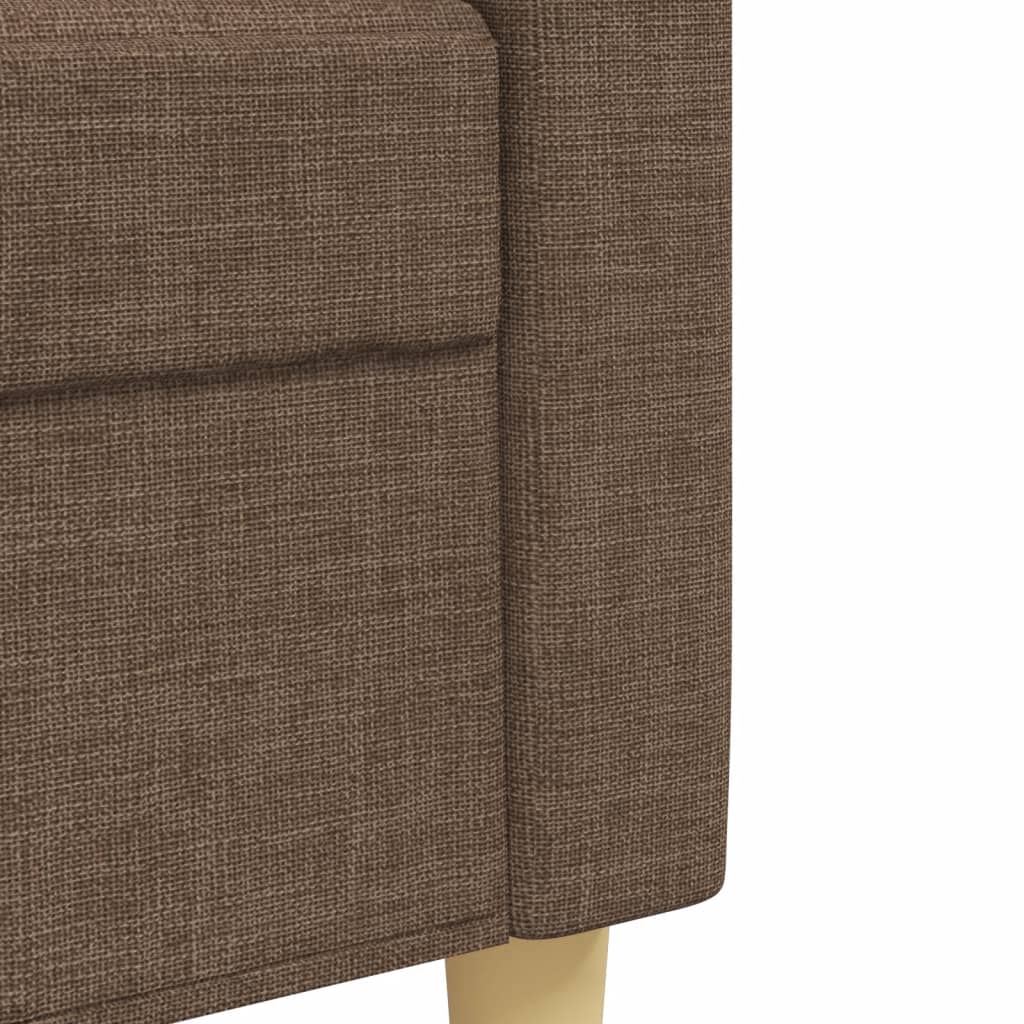 4Dílná Sedací Souprava S Podnožkou A Polštáři Hnědá Textil