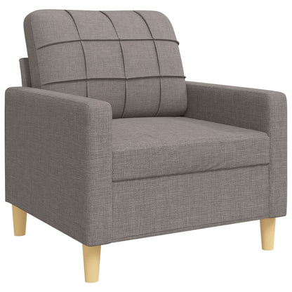 4Dílná Sedací Souprava S Podnožkou A Polštáři Taupe Textil