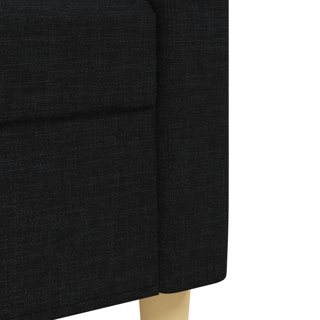 2Dílná Sedací Souprava Černá Textil