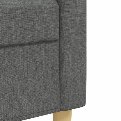 3Dílná Sedací Souprava S Podnožkou Tmavě Šedá Textil