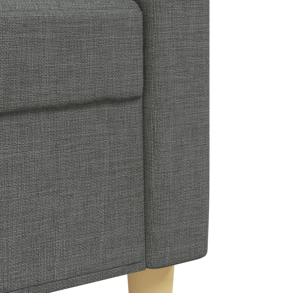 3Dílná Sedací Souprava S Podnožkou A Polštáři Tmavě Šedá Textil