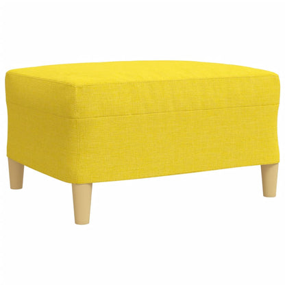 3Dílná Sedací Souprava S Podnožkou A Polštáři Žlutá Textil