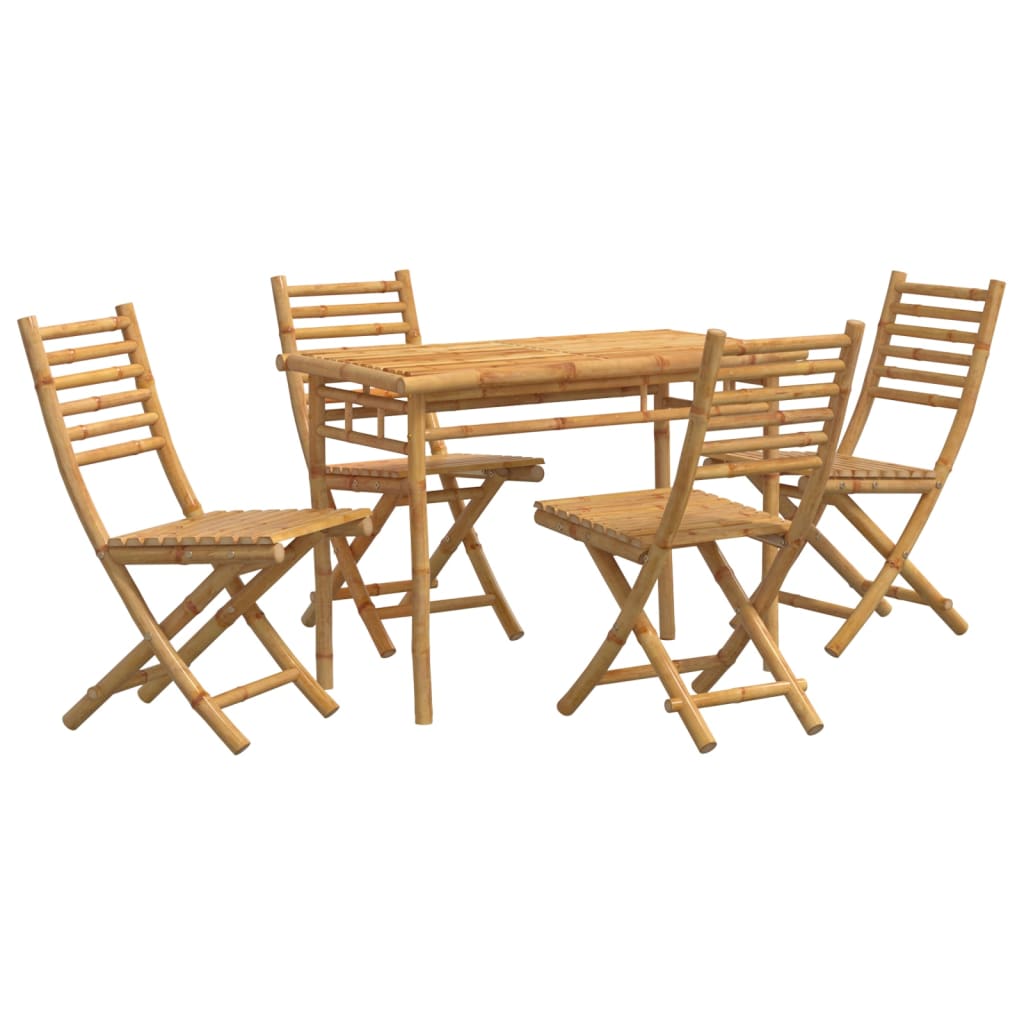 5Dílný Zahradní Jídelní Set Bambus