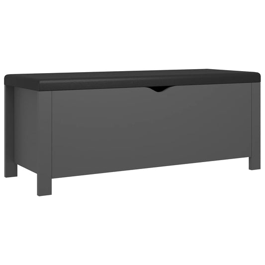 Úložný Box S Polštářem Šedý 105 X 40 X 45 Cm