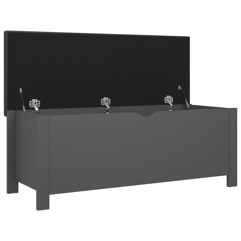 Úložný Box S Polštářem Šedý 105 X 40 X 45 Cm